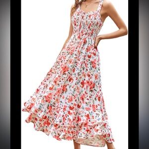 Grace Karin Floral Red and White Dress